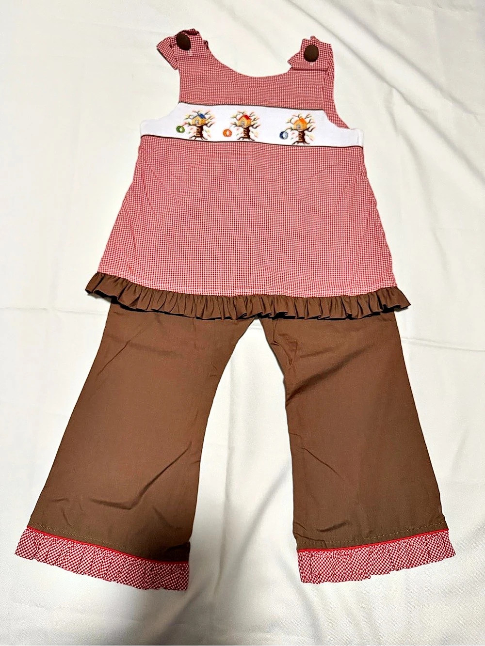 Beaux Et Belle Kids Gingham Matching Set